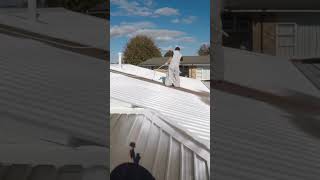 Primer Sealer Undercoat Metal Roof Airless paint sprayer roofpainting roofspraying Primer Sealer [upl. by Dorraj377]