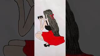 nice drawing girl art short how to draw [upl. by Hannaoj770]