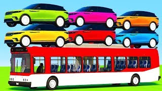 Learn Colors for Kids with 3D SUV Cars Cartoons amp BUS Videos  Colours for Children [upl. by Narib]