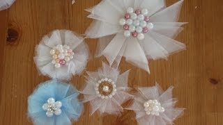 Tulle Flowers Tutorial nice and easy [upl. by Suiluj]