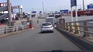 Calais Ferry Port  from ferry to motorway [upl. by Pass]