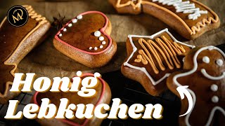 Honig Lebkuchen selber machen  einfache Lebkuchen mit Zuckerguss verzieren [upl. by Eniac]