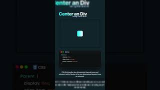 Center an Div  shorts shortsvideos webdesign htmlcsswebsite javascript html5css3 [upl. by Montanez]