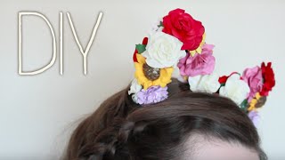 Easy Festival Flower Kitty Headband DIY [upl. by Lebiram]