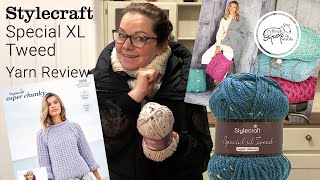 Stylecraft Special XL Tweed Yarn Review  Super Chunky Knitting Yarn [upl. by Ardnac]