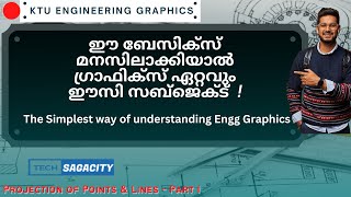 How to learn projection in engineering graphics easily Part 1 II Engineering Graphics II Malayalam [upl. by Naimed252]