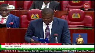 LIVE MPs debate CS Linturis impeachment motion [upl. by Eivol]