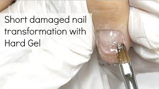 Gel nail extension on short damaged nails [upl. by Ettevad]