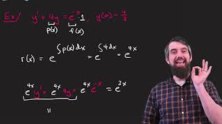 The Method of Integrating Factors for Linear 1st Order ODEs full example [upl. by Ravilob]