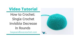 How to Crochet in Decreasing Rounds  Single Crochet Invisible Decrease  Loops and Love Crochet [upl. by Ailaroc]