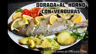 DORADA AL HORNO CON VERDURAS  Receta ideal para navidad 🤶🎅 [upl. by Oralee961]