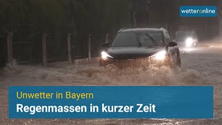 Unwetterfront zieht über Bayern hinweg [upl. by Nonek]