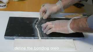 How to patch and polishing black broken marble [upl. by Bihas]