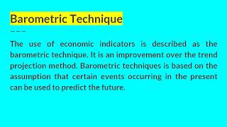 Barometric Technique of Demand Forecasting I Managerial Economics I AKTU [upl. by Hsemin]