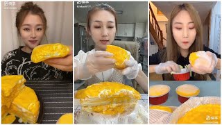 Asmr soft creamy juicy crepe cake and mochi mukbang  Ăn bánh mochi crepe  Chinese mukbang asmr [upl. by Bumgardner105]