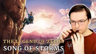 The Legend of Zelda Ocarina of Time  Song of Storms Extended  Ocarina tutorial  tabs [upl. by Athene276]