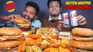 Burger King Full Menu Mukbang Mutton amp Chicken Whopper Veg Double Patty Burger Hasbrowns amp Nuggets [upl. by Enilrac]