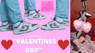 2023 NIKE DUNK LOW VALENTINES DAY 2023  LACE SWAP amp ON FEET [upl. by Wolfgang]