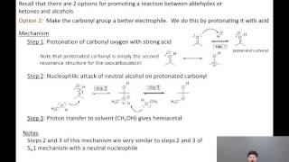 06 05 Hemiacetal formation under acidic conditions [upl. by Gurolinick]