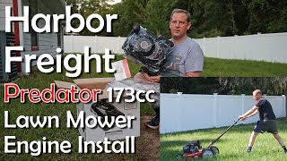 Installing a Harbor Freight 69731 Predator 173cc Vertical Shaft Motor on an 2011 MTD Lawn Mower [upl. by Sowell]