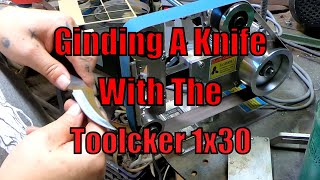 Can You Grind A Knife On The Toolcker 1x30 Belt SanderBelt Grinder [upl. by Aneetak]