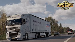 ETS2  DAF XF 105 from Kaliningrad to Saint Petersburg  Slav Jerry open pipe engine sounds [upl. by Inan]