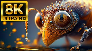 THE INSECT  8K 60FPS ULTRA HD  With Nature Sounds Colorfully Dynamic [upl. by Elimac]