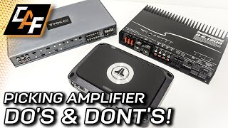 Picking a Car Audio Amplifier  DOs amp DONTs [upl. by Notyep]