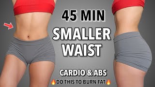 45 MIN ABS amp HIIT CARDIO Workout At Home 🔥  Full Body No Equipment   Do This to Lose Weight [upl. by Constancy218]