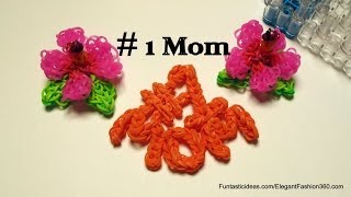 Mothers Day Gift Idea Rainbow Loom  1 Mom Charm  How to [upl. by Adnuhsal]