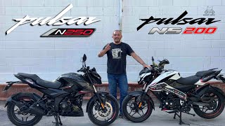 PULSAR N 250 VS PULSAR NS 200  COMPARATIVA DE ESTAS DOS MOTOS ¿CON CUÁL TE QUEDAS [upl. by Dnalkrik]