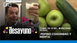 El Desayuno  Zumo de kiwi manzana verde pepino cohombro y menta [upl. by Sherilyn]