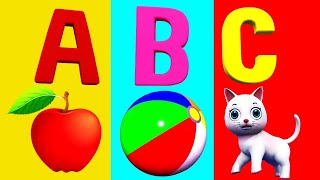 Phonics Song with TWO Words  A For Apple  ABC Alphabet Songs with Sounds for Children [upl. by Anaahs]