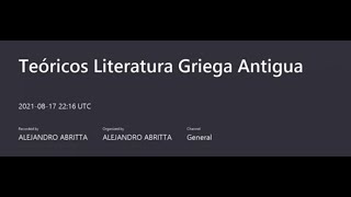 Literatura Griega Antigua 17082021  Épica griega 2º literatura oral y cuestión homérica [upl. by Ltsyrk]