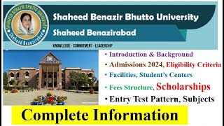 Shaheed Benazir Bhutto University Nawabshah Admissions 2024 Complete Information [upl. by Novla124]