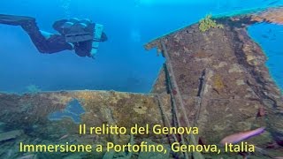 Il relitto del Genova  Immersione a Portofino Genova Italia [upl. by Barbaresi]