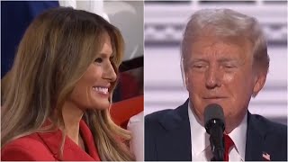 Heartwarming moment as Donald Trump praises amazing wife Melania during NPC address [upl. by Popelka]