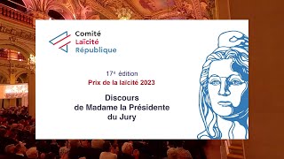 Prix de la laïcité 2023  03 Discours de Mme la présidente du Jury Abnousse Shalmani [upl. by Osric410]