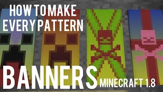 How To Make All Banner Patterns In Minecraft 18  Banner  Flag Tutorial [upl. by Toland]