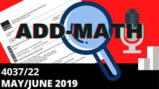 OLevel Add Math May June 2019 Paper 22 403722 [upl. by Dremann]