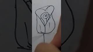 How to draw rose 🌹🥀💐 [upl. by Cordeelia]