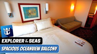 Explorer of the Seas  Spacious Ocean View Stateroom with Balcony Tour amp Review 4K Royal Caribbean [upl. by Allak]