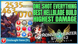 Best Hellblade Glavenus Monstie Gene Build  Highest Damage Crit Machine  Monster Hunter Stories 2 [upl. by Somar]