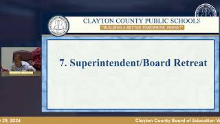 Clayton County Board of Education Work Session  July 29 2024 [upl. by Yhtur812]