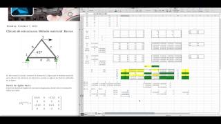 Cálculo de estructuras Método matricial con Excel Parte IV [upl. by Hnao]