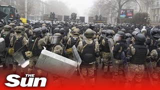 Three cops BEHEADED in Kazakhstan protests as govt orders shoot to kill without warning [upl. by Fisoi]