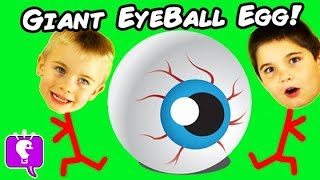 Giant EYEBALL Surprise Eggs with Weird Novelty Toys by HobbyKids [upl. by Florence]