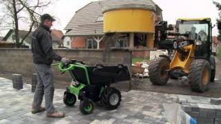 ETESIA  Brouette électrique DONKY pour les chantiers daménagement paysager BTP [upl. by Anton]