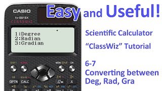 ClassWiz Calculator Tutorial  Algebra2 67 Converting between Deg Rad Gra [upl. by Rafat]