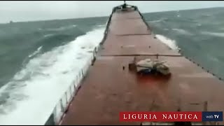 Onda anomala spezza la nave in due Le immagini dalla plancia [upl. by Brittan]